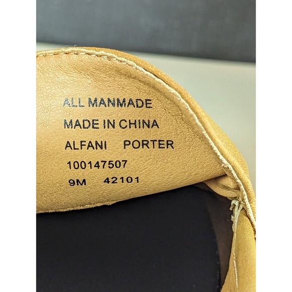 Alfani Porter Casual Loafer Flats Mens 9 M Tan Faux Leather Slip On Shoes NWB main image 12